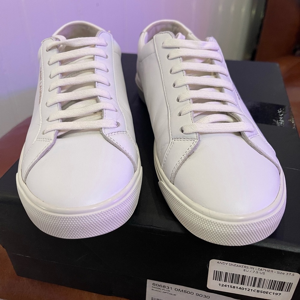 Saint Laurent Andy white sneakers 37.5 - Picture 2 of 11